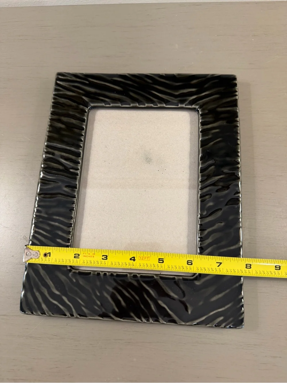 Target Opalhouse Picture Porcelain Frame Black Ceramic Wave Pattern 5x7 Photo